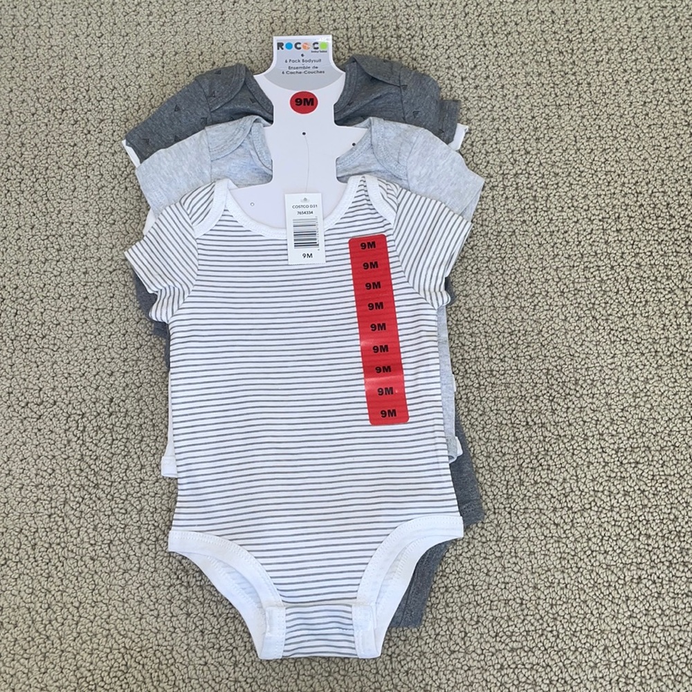 6 pack Baby Bodysuit